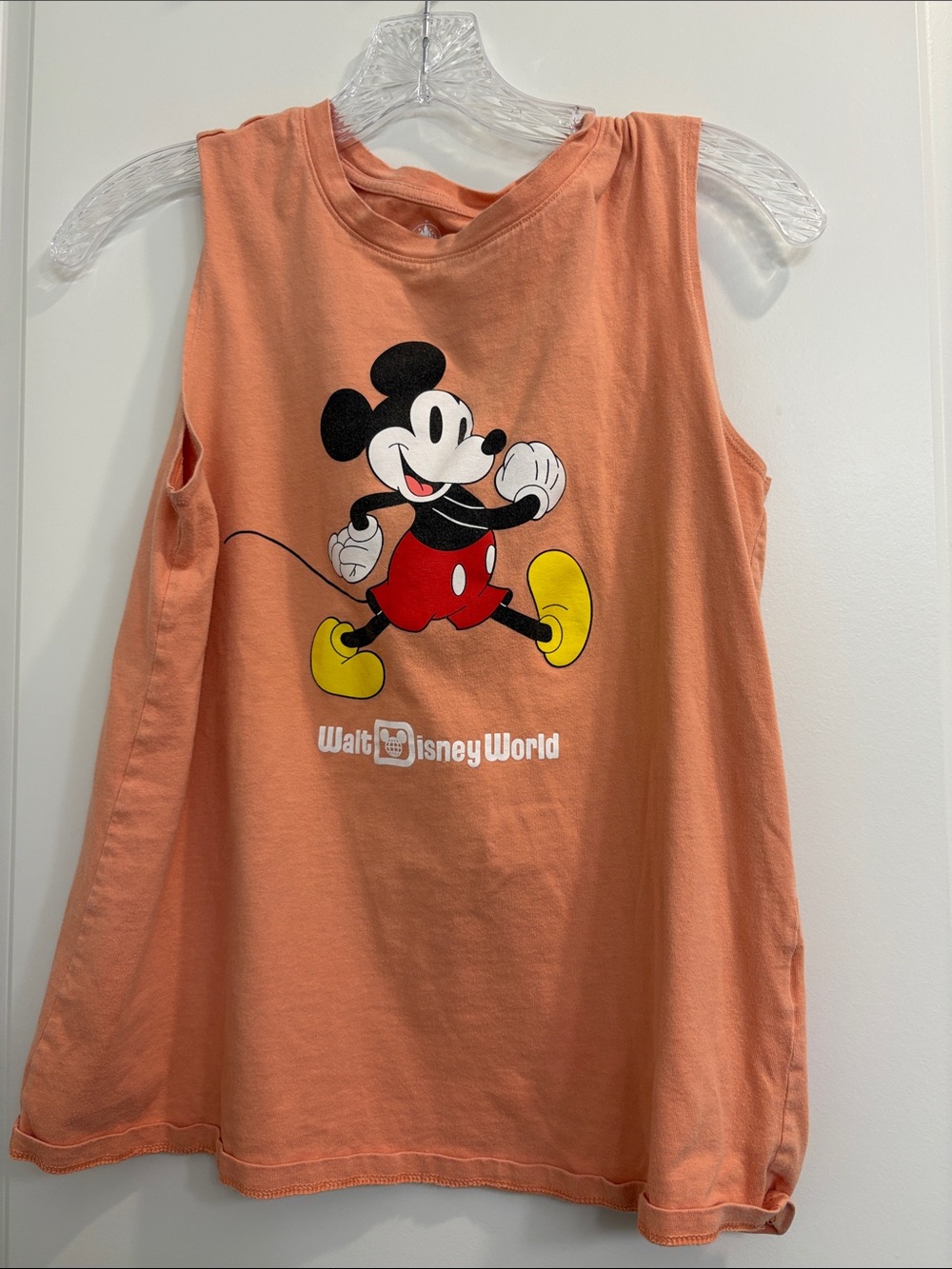 Disney Peach Mickey Mouse Tank Top with Yellow Accents